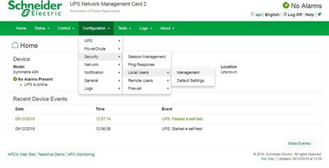 schneider electric apc default password